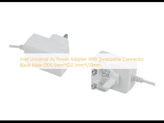 Adaptador de alimentación universal de corriente alterna con conector intercambiable Negro Hombre OD5.5mm*ID2.1mm*L10mm